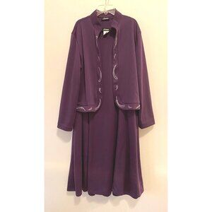 Jemma Purple Dress & Jacket Set Rhinestone Accents XL